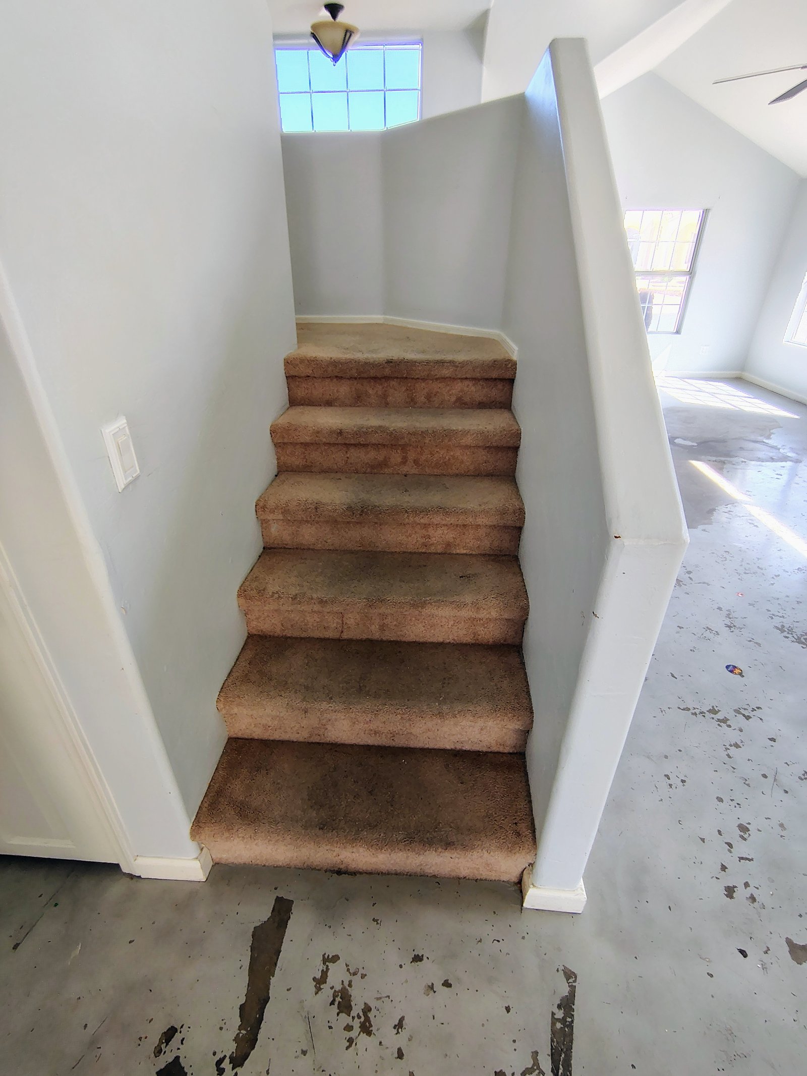 Worn stair carpet before replacement Tucson AZ