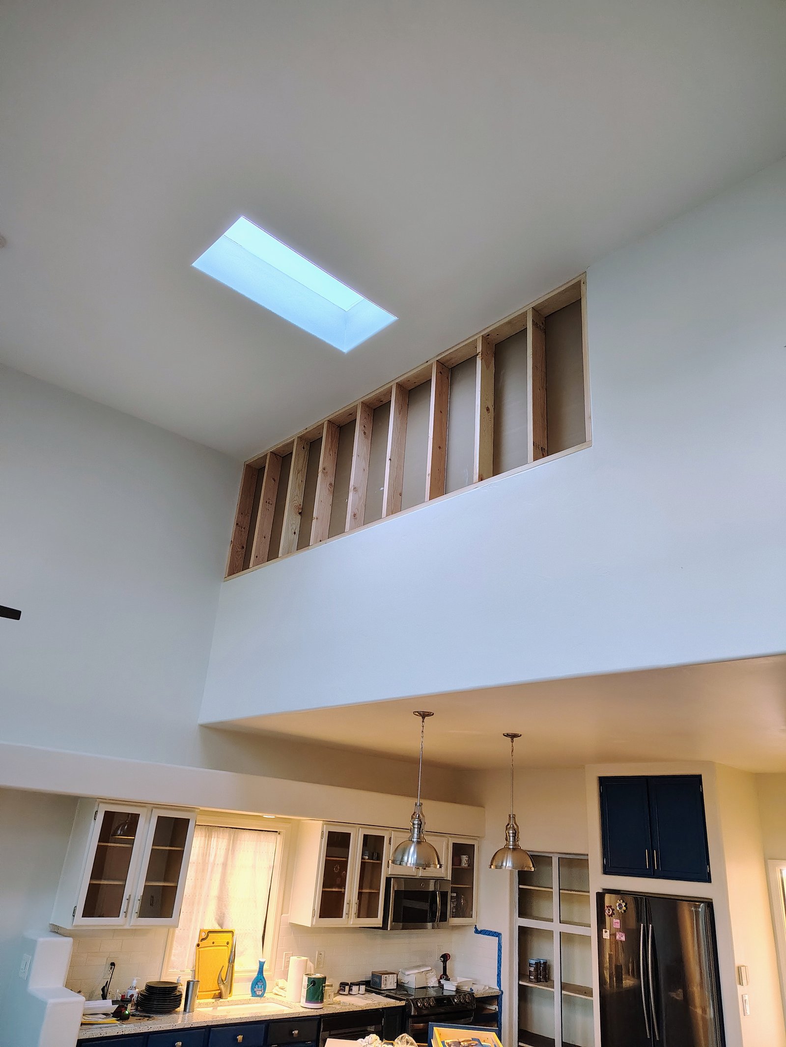 Kitchen soffit build-out with skylight Tucson AZ