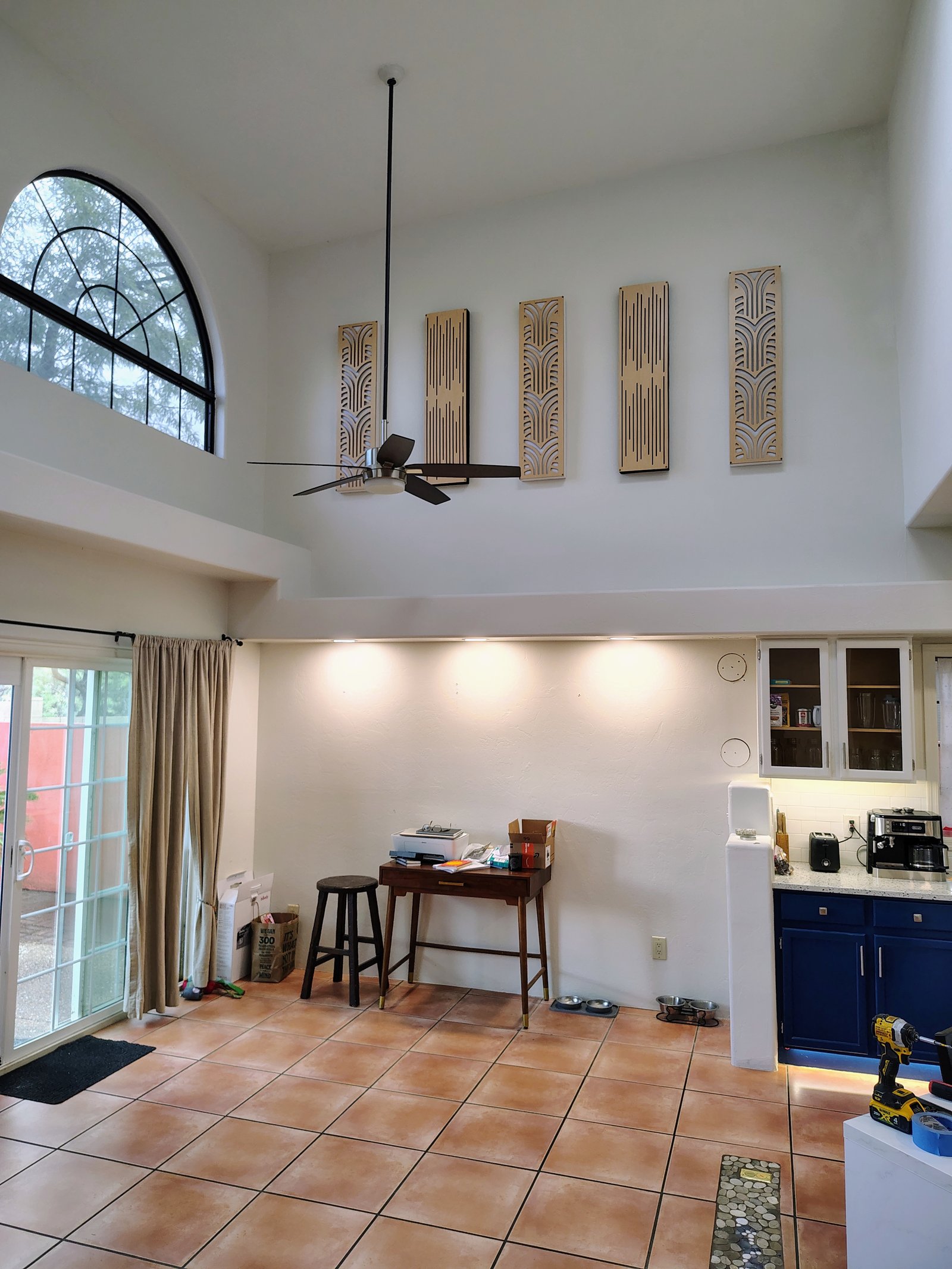 Ceiling fan and decorative wall panels installed Tucson AZ