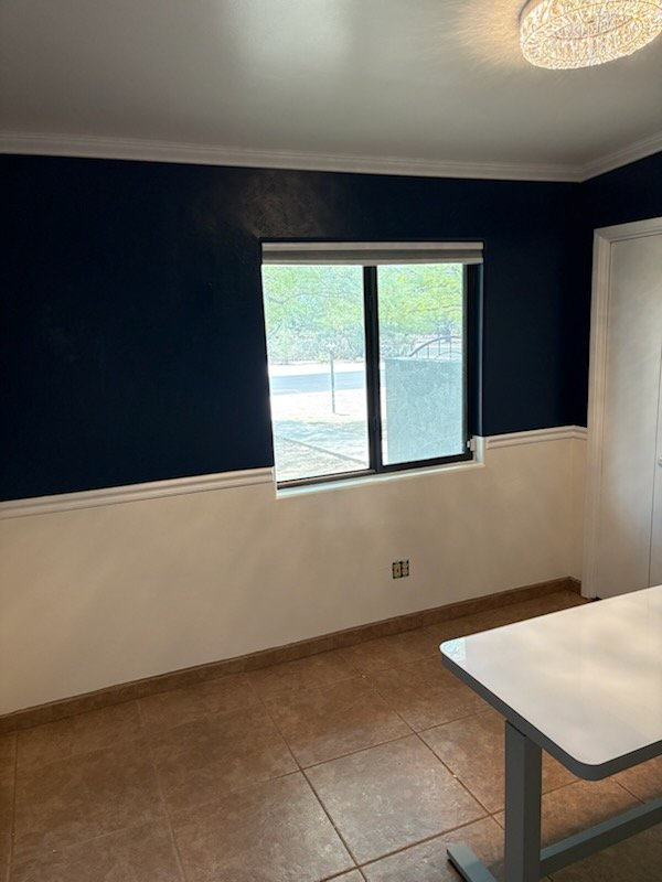 Interior room painting navy blue two-tone Tucson AZ